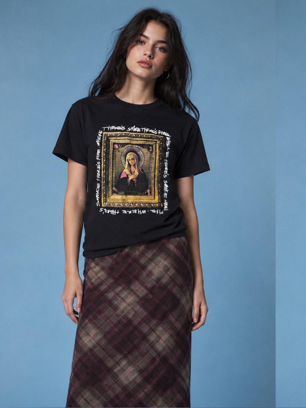 Black grunge 90s mother Mary tee size M **2 for 20**